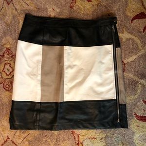 Leather and Suede Skirt